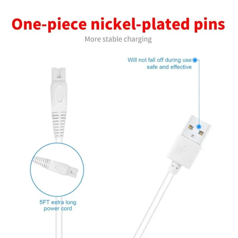 Naistele mõeldud pardel USB-laadimiskaabel viimistlemiseks, veatu korpusega laetav naiste pardel ja trimmeri vahetuslaadija