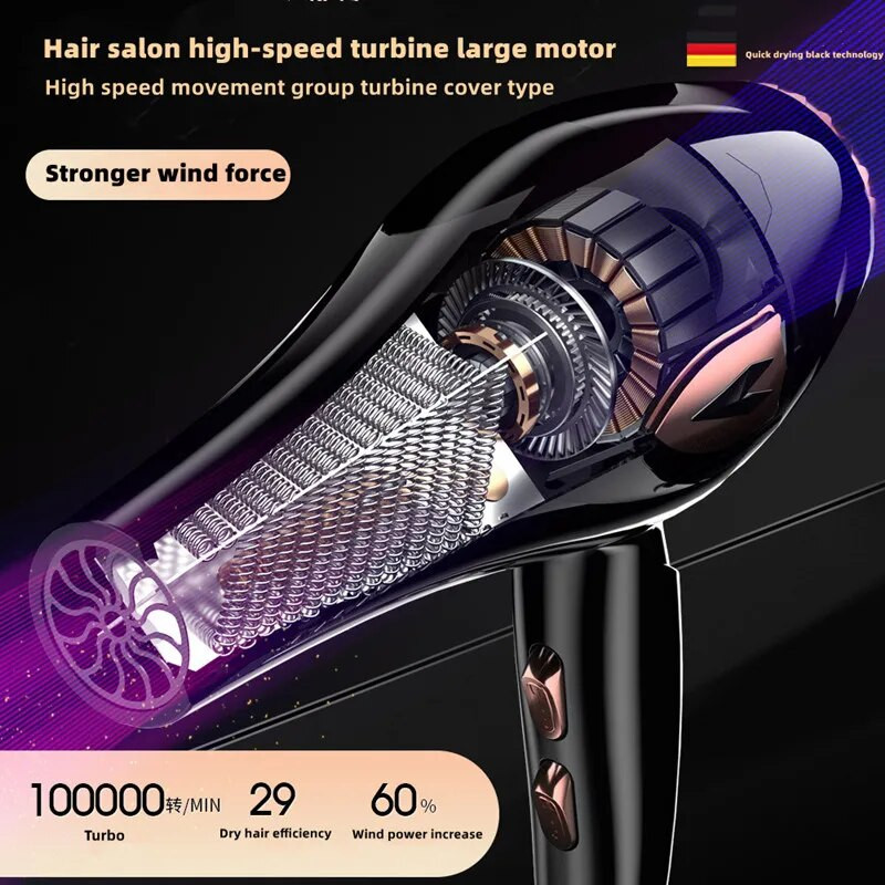 Novo profesionalno sušilo za kosu visoke snage, brzo sušenje, plavo svjetlo, tihi fen s negativnim ionima, preporučuju kućni frizeri