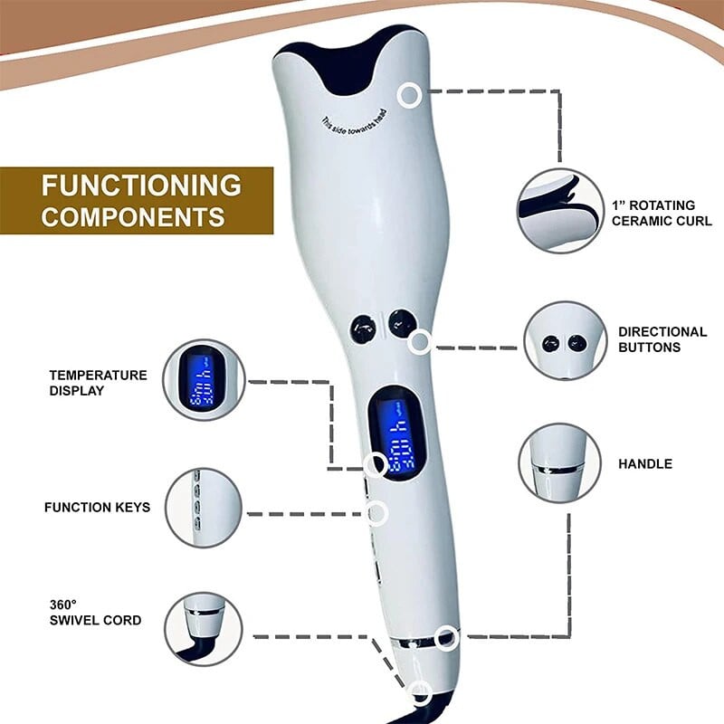 Automatinis plaukų suktukas Daugiafunkcinis bangas Keramika Rožės garbanoti plaukų lazdelės Profesionalios formavimo priemonės Lazdelės garbanojimo geležis