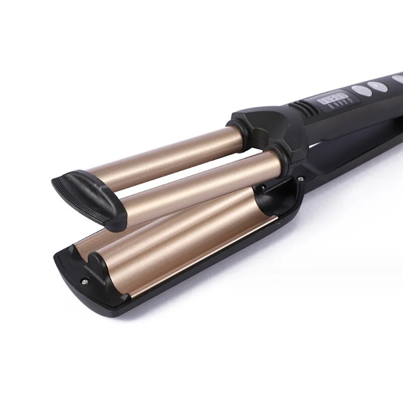 Nauji trigubos statinės plaukų suktukai kiaušinių bangų lazdele spyruokliniai keraminiai garbanojimo geležies ritinėliai formavimo įrankiai