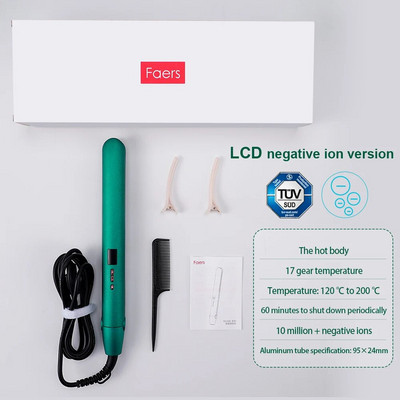 Profesionalus plaukų tiesintuvas 2 viename keraminis neigiamų jonų LCD ekranas plaukų suktukas tiesinantis plokščias šildomas plaukų formavimo įrankis