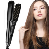 3D tinklelis Hair Crimper Iron Volumizer Keraminiai Profesionalūs Plaukai Pūkuotas gofruotas suktukas Plokščias geležinis kukurūzų plaukų įtvaras