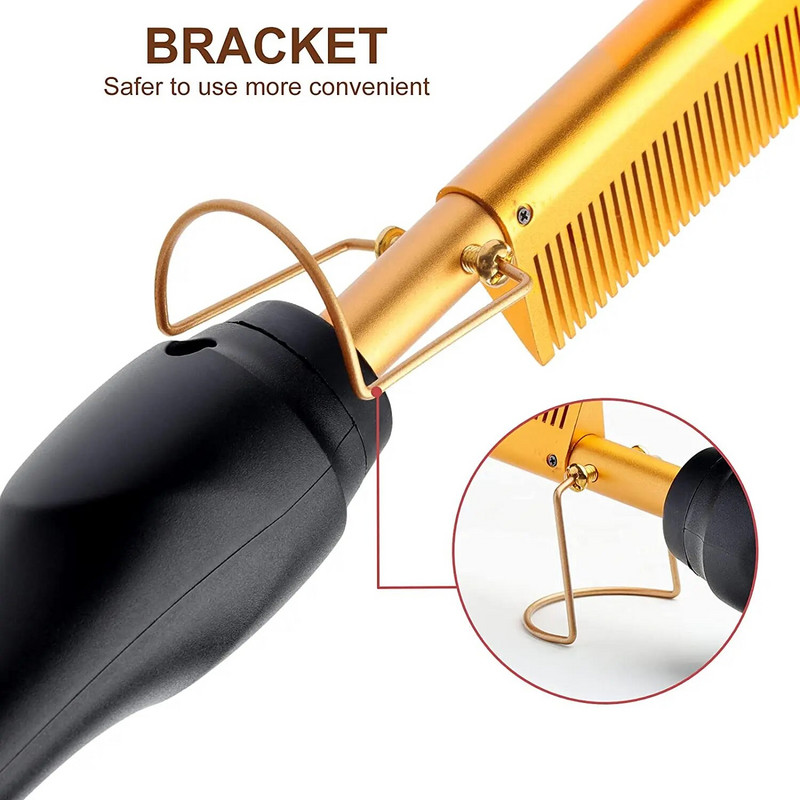 Električni vrući češalj, pegla za kosu, toplinski češalj, keramički uvijači, uvijači, perike protiv opekotina, pegla za kosu za bradu