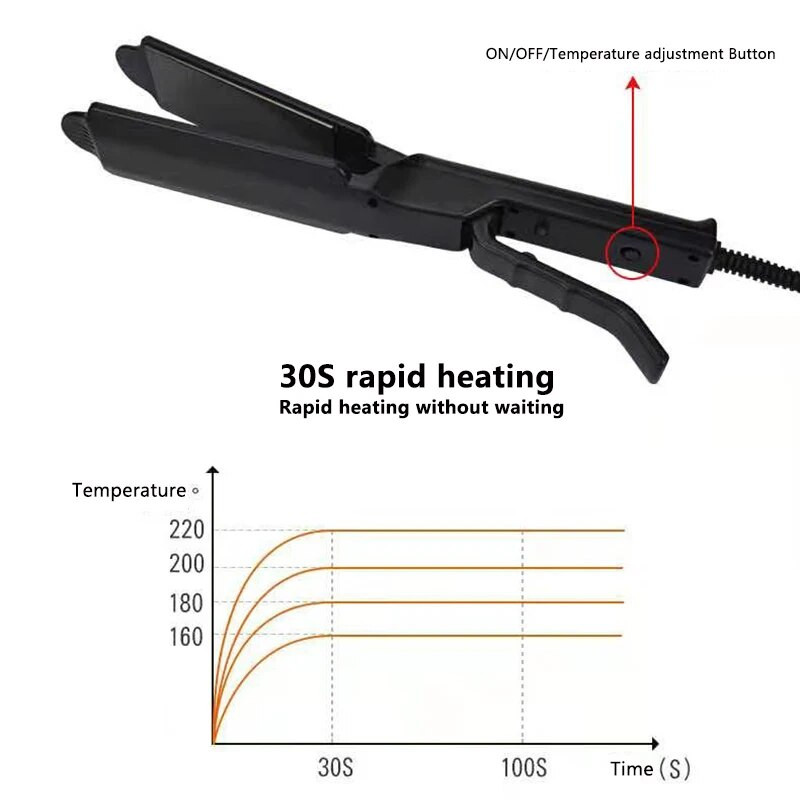 Formuojantis plaukų tiesintuvas plaukų suktukas turmalino joninis plokščias lygintuvas plataus skydelio keraminės šildymo plokštės salono formavimo įrankis