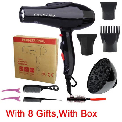 Pravo profesionalno snažno sušilo za kosu od 2300 W, brzo zagrijavanje, podešavanje toplote i hladnoće, ionsko sušilo za kosu za upotrebu u frizerskom salonu