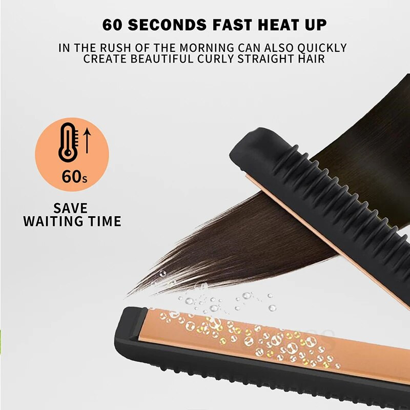 Kratka kosa Uska pegla za kosu 2 u 1 Pegla za kosu i uvijač za kosu Prijenosna keramička turmalinska pegla za ravnanje Alat za oblikovanje