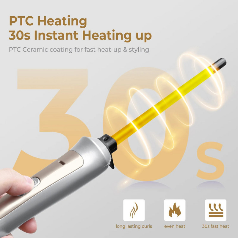 Uvijač za kosu 9 mm štapić za uvijače Profesionalne štipaljke za kovrčave keramičke električne uvijače za kosu Salon Alati za oblikovanje Mala pegla za uvijanje kose