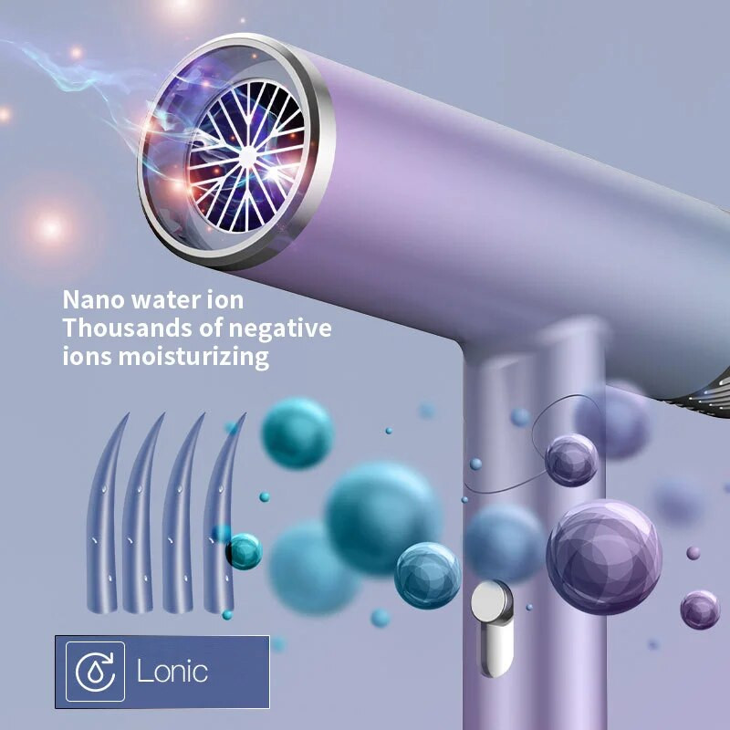 Profesionalno salonsko sušilo za kosu s jakim vjetrom, hladan i vruć zrak, negativni ioni, tiha njega kose, sklopivo sušilo za kosu