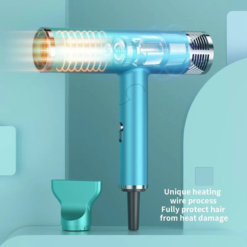 Profesionalno salonsko sušilo za kosu s jakim vjetrom, hladan i vruć zrak, negativni ioni, tiha njega kose, sklopivo sušilo za kosu