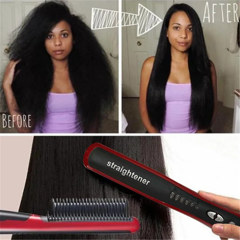 Plaukų tiesintuvas 2 viename Profesionalus 2 kryptimis besisukantis plaukų tiesinimo šepečių tiesintuvas Max 2 kryptimis besisukantis plaukų lygintuvas