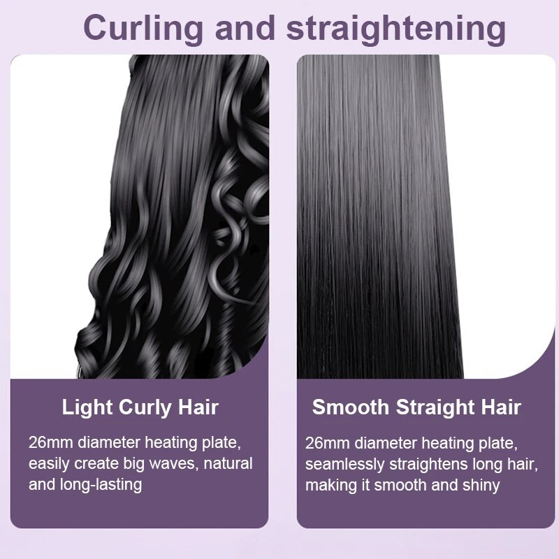 26MM Negative Ion Pegla za kosu Twist Straightening Curling Iron Pro Anti-scald Keramička glazura Brzo zagrijavanje Styling Flat Iron