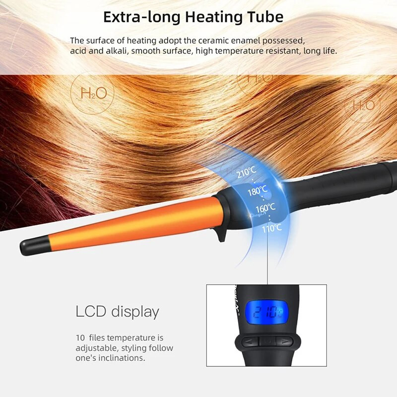 Salon za uvijače za kosu Rotirajući LCD zaslon Keramički ionski LCD Uvijač za kosu