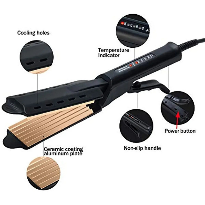 Profesionalni uvijač za kosu Uvijač za kosu Štapić s električnom valovitom pločom Stezaljka Keramički valoviti valoviti uvijač za kosu Uvijač za kosu