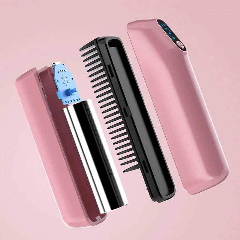 Bežična prijenosna višenamjenska četka za ravnanje češalj s električnim grijanjem uvijač za kosu Anti-Scald Fast Heating Brush alat za modeliranje