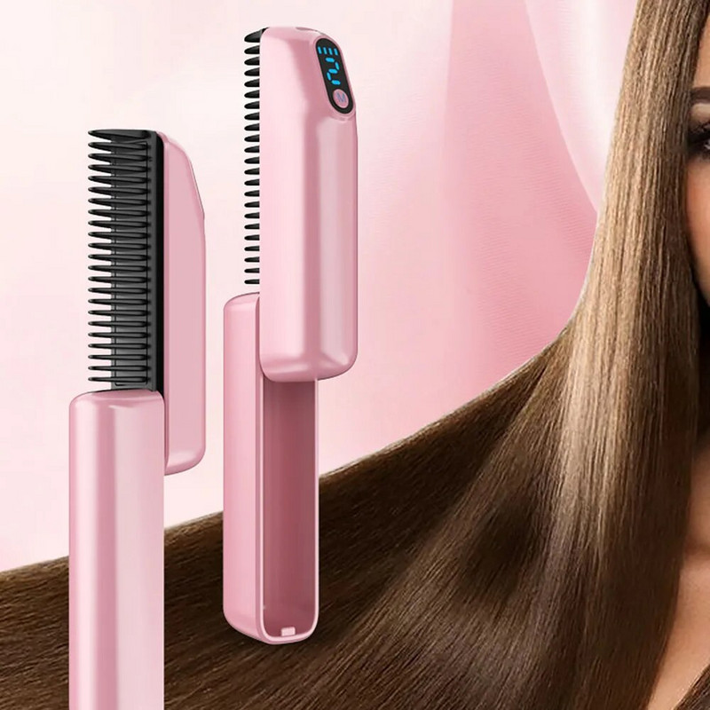 Bežična prijenosna višenamjenska četka za ravnanje češalj s električnim grijanjem uvijač za kosu Anti-Scald Fast Heating Brush alat za modeliranje