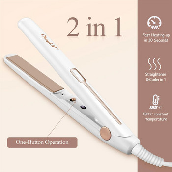 CkeyiN 2 σε 1 Μίνι ισιωτικό μαλλιών Επαγγελματικό επίπεδο σίδερο για ίσιωμα κυματοειδές μπούκλες Tong Tong Εργαλεία styling