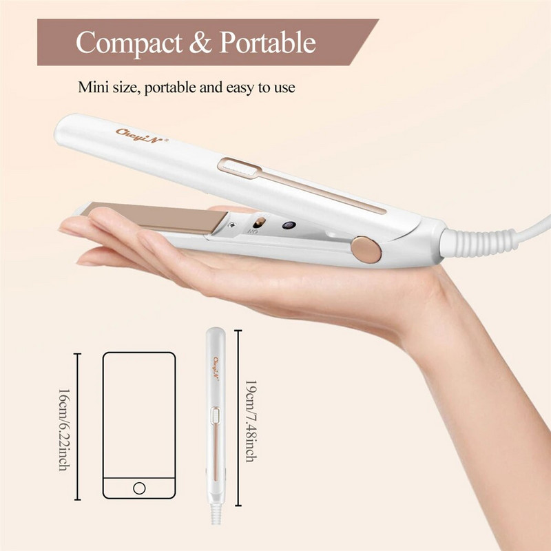 CkeyiN 2 în 1 Mini aparat de îndreptat părul ondulator de păr profesional pentru îndreptarea cu fier plat ondulat ondulat instrumente de styling