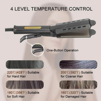Преса за коса Регулиране на температурата с четири предавки Керамична турмалинова йонна плоска ютия Професионална салонна парна преса за коса