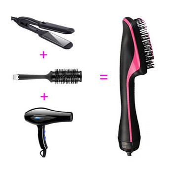 Στεγνωτήρας Μαλλιών Hot Air Brush Styler Volumizer Hair Straightener Curler Comb Electric Ion Blow Drier Brush Hair Styling