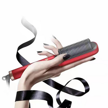 Νέο ισιωτικό για τα μαλλιά Κεραμική χτένα κατά του ζεματίσματος Ηλεκτρική χτένα ισιώματος πολλαπλών ταχυτήτων Βούρτσα για μπούκλες