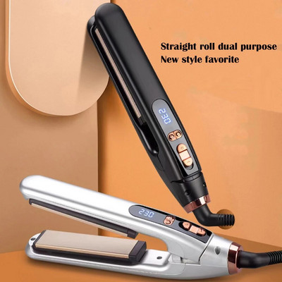 2 In 1 Hair Straightener and Curler Ceramic Flat Iron Hair Crimper Hair Straightening Curling Iron Corrugation Hair Waver