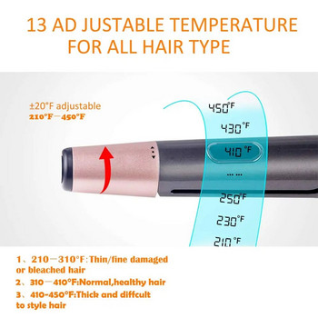 2 σε 1 ισιωτικό μαλλιών και μπούκλες τουρμαλίνη κεραμικό στριφτό επίπεδο σίδερο ίσιωμα και μπούκλα με LCD για styling μαλλιών