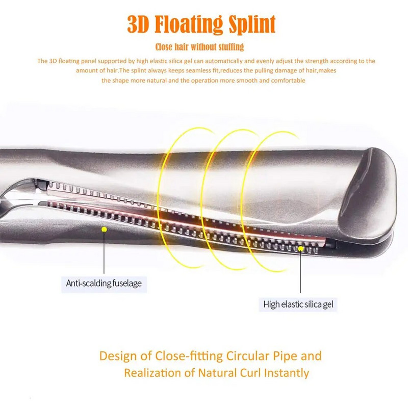 2 u 1 pegla za kosu i uvijač turmalin keramičko upleteno glačalo za ravnanje i uvijanje kose s LCD-om za oblikovanje kose