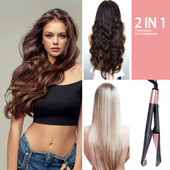 Titanium Flat Iron Twist glačalo za kosu i uvijač 2 u 1 rotirajuće glačalo za kosu i kovrčavo za profesionalnu kosu