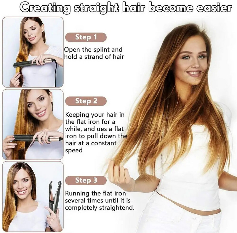 Titanium Flat Iron Twist glačalo za kosu i uvijač 2 u 1 rotirajuće glačalo za kosu i kovrčavo za profesionalnu kosu