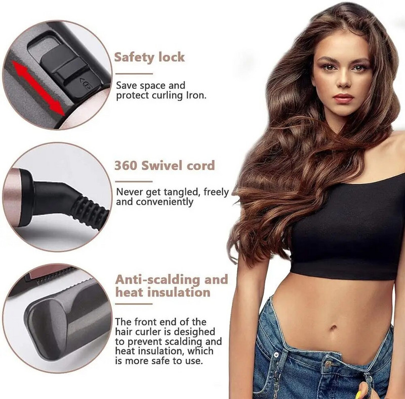 Titanium Flat Iron Twist glačalo za kosu i uvijač 2 u 1 rotirajuće glačalo za kosu i kovrčavo za profesionalnu kosu