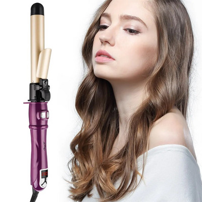 CkeyiN 28mm Hair Curler Tourmaline Ceramic Fast Heating Curling Iron LCD Display Rotating Roller Auto Rotary Styling Tool