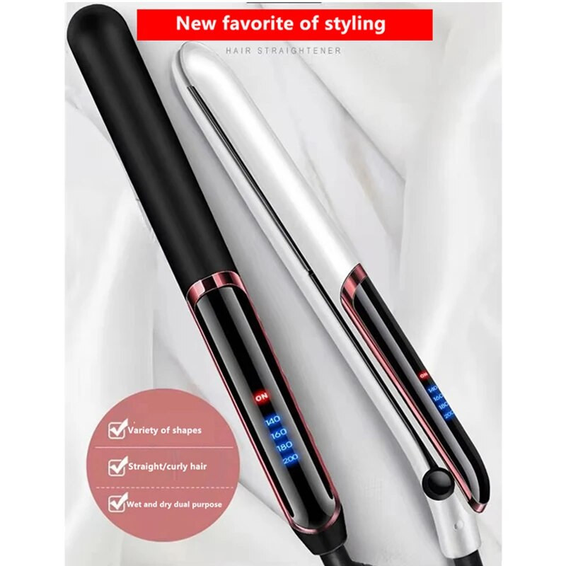 Pegla za kosu Ravna 2-u-1 keramička prevlaka Pegla za kosu češalj za kosu Uvijač za njegu ljepote Iron zdrava ljepota kovrčave pegle za kosu