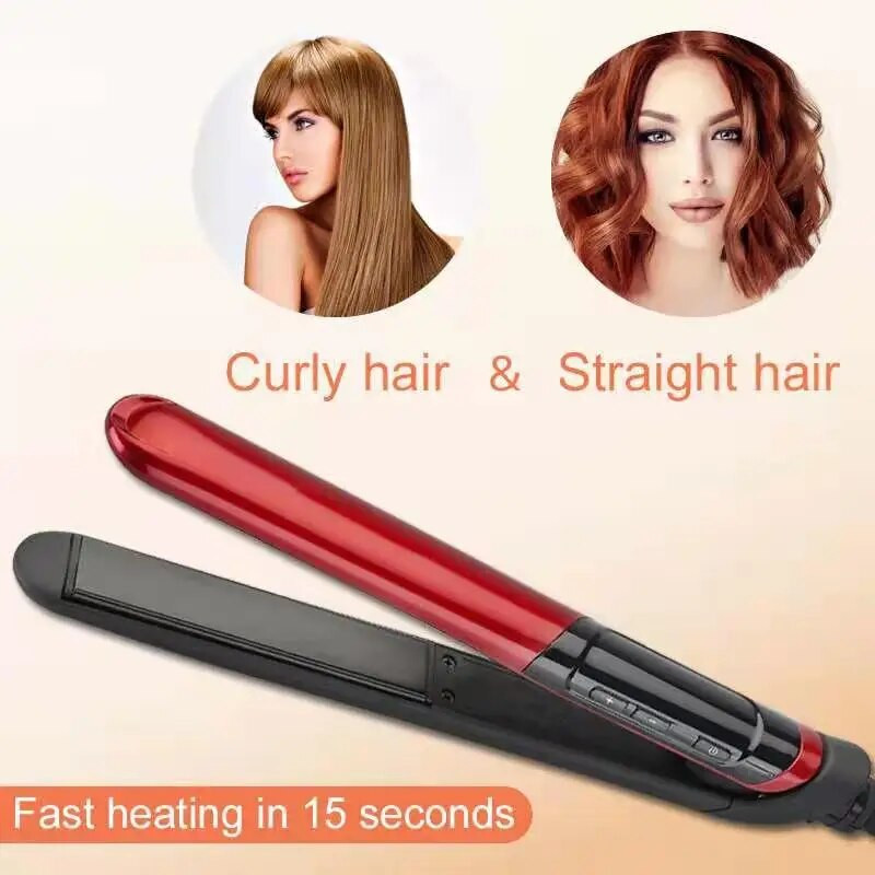 Pegla za kosu Ravna 2-u-1 keramička prevlaka Pegla za kosu češalj za kosu Uvijač za njegu ljepote Iron zdrava ljepota kovrčave pegle za kosu