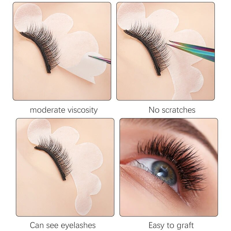 50 de perechi de altoire gene false din hârtie în formă de nor, plasturi cu gel pentru ochi, sub tampoane pentru ochi, sfaturi, instrumente de machiaj pentru extensia genelor