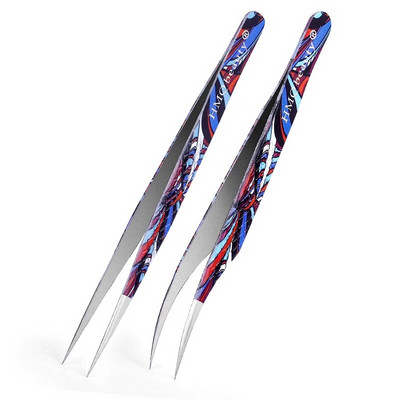 2Pcs Set pinceta za nadogradnju trepavica Individualne profesionalne precizne pincete za volumen trepavica Pincete od nehrđajućeg čelika Alat za šminkanje