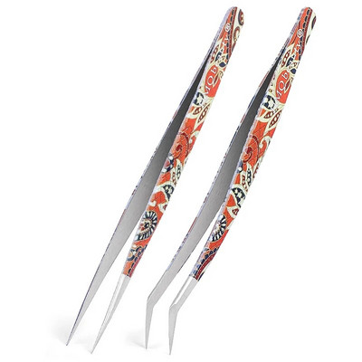 2Pcs Set pinceta za nadogradnju trepavica Individualne profesionalne precizne pincete za volumen trepavica Pincete od nehrđajućeg čelika Alat za šminkanje