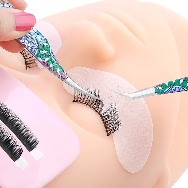 2Pcs Set pinceta za nadogradnju trepavica Individualne profesionalne precizne pincete za volumen trepavica Pincete od nehrđajućeg čelika Alat za šminkanje