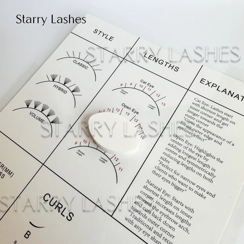 Tablica s mapom trepavica za početnike Tablica za vježbu tankih trepavica Spužvice za oblik očiju Višekratno nadogradnju trepavica Vježbajte mapiranje trepavica