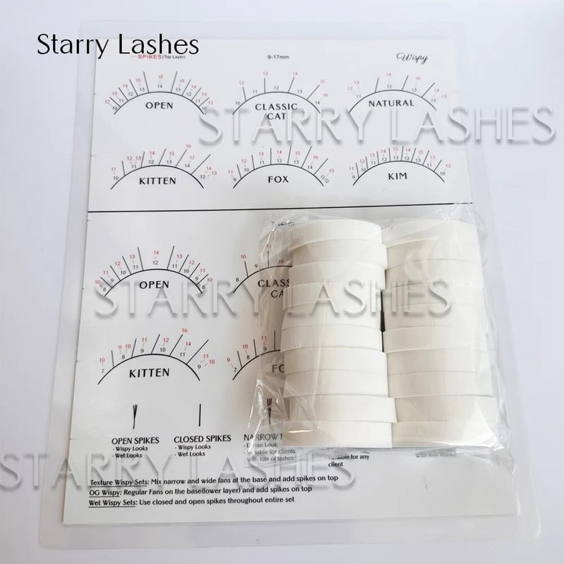 Tablica s mapom trepavica za početnike Tablica za vježbu tankih trepavica Spužvice za oblik očiju Višekratno nadogradnju trepavica Vježbajte mapiranje trepavica