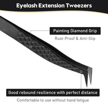 Fiber Tip False Lash Tweezers for Eyelash Extension Clip Boot Volume Isolation Ακριβής Nano Φρυδιών Nail Art Tongs Εργαλεία μακιγιάζ