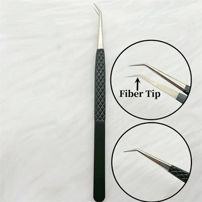 Fiber Tip Dirbtinių blakstienų pincetai blakstienų priauginimui Clip Boot Volume Izoliacija Tikslios Nano Antakių Nagų Dailės Žnyplės Makiažo priemonės