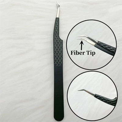 Fiber Tip Dirbtinių blakstienų pincetai blakstienų priauginimui Clip Boot Volume Izoliacija Tikslios Nano Antakių Nagų Dailės Žnyplės Makiažo priemonės