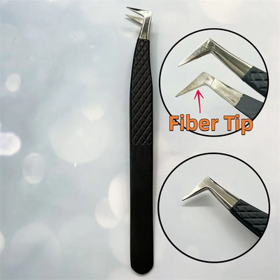 Fiber Tip Dirbtinių blakstienų pincetai blakstienų priauginimui Clip Boot Volume Izoliacija Tikslios Nano Antakių Nagų Dailės Žnyplės Makiažo priemonės