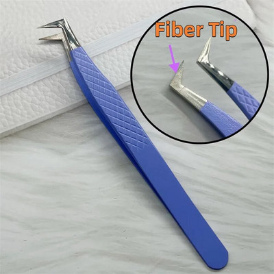 Fiber Tip Dirbtinių blakstienų pincetai blakstienų priauginimui Clip Boot Volume Izoliacija Tikslios Nano Antakių Nagų Dailės Žnyplės Makiažo priemonės