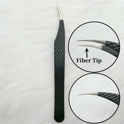 Fiber Tip Dirbtinių blakstienų pincetai blakstienų priauginimui Clip Boot Volume Izoliacija Tikslios Nano Antakių Nagų Dailės Žnyplės Makiažo priemonės
