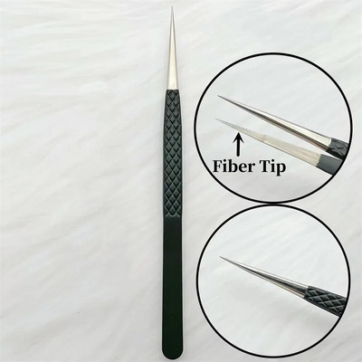 Fiber Tip Dirbtinių blakstienų pincetai blakstienų priauginimui Clip Boot Volume Izoliacija Tikslios Nano Antakių Nagų Dailės Žnyplės Makiažo priemonės