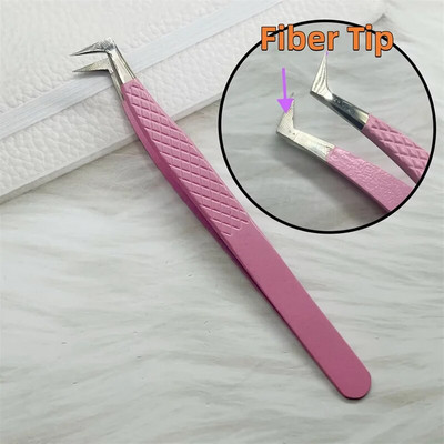 Fiber Tip Dirbtinių blakstienų pincetai blakstienų priauginimui Clip Boot Volume Izoliacija Tikslios Nano Antakių Nagų Dailės Žnyplės Makiažo priemonės