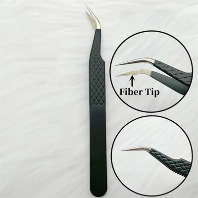 Fiber Tip Dirbtinių blakstienų pincetai blakstienų priauginimui Clip Boot Volume Izoliacija Tikslios Nano Antakių Nagų Dailės Žnyplės Makiažo priemonės