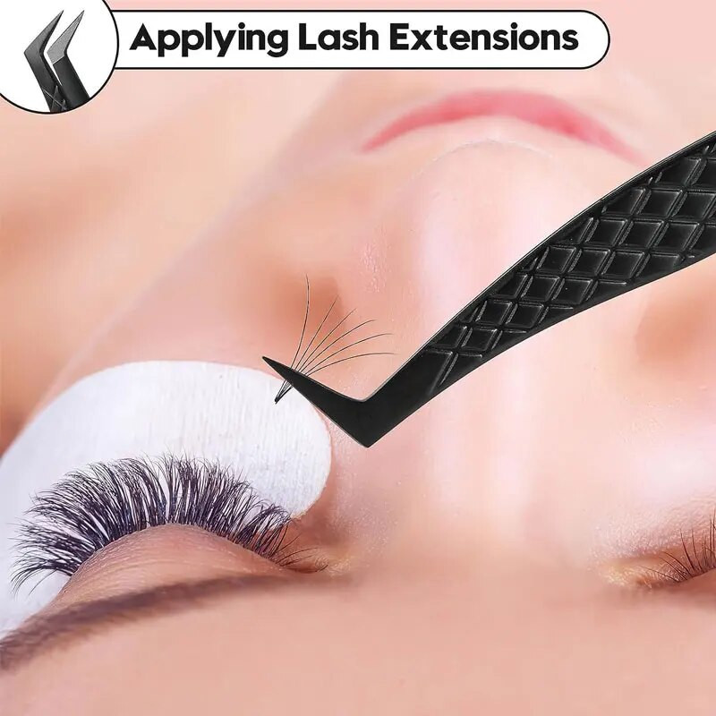 Fiber Tip Dirbtinių blakstienų pincetai blakstienų priauginimui Clip Boot Volume Izoliacija Tikslios Nano Antakių Nagų Dailės Žnyplės Makiažo priemonės