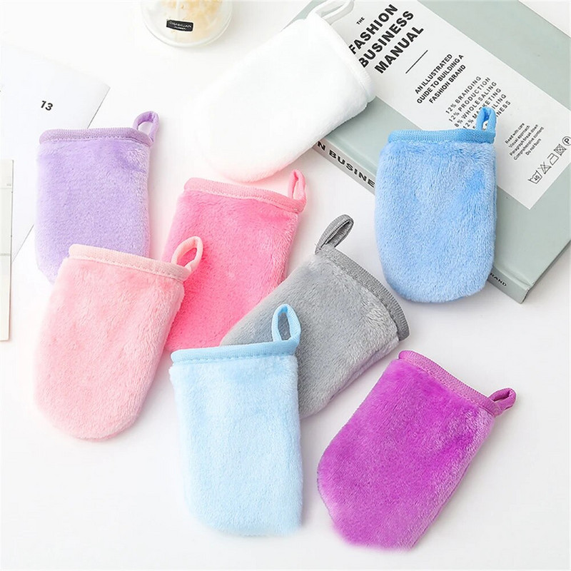 Meigieemalduskindad Pehmed ja õrnad mikrofiibrist näopuhastuskindad, jätmata flokki hooldusrätikut